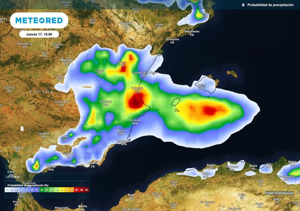 Tormentas en el Mediterráneo El foco de atención está hoy puesto en el Mediterráneo Occidental. Seguirán descargando tormentas fuertes en Baleares y por la fachada mediterránea peninsular.