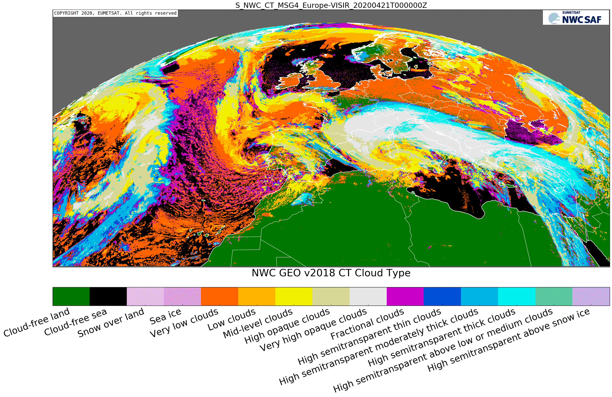 Banda nubosa de considerables dimensiones sobre el Mediterráneo, II