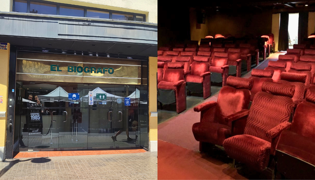 El cine El Biógrafo destaca por ser un espacio íntimo en donde se exhibe cine de autor. Crédito: elbiografo.cl.