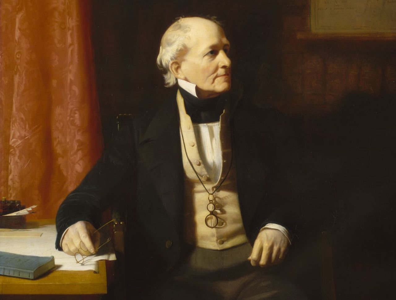 El contraalmirante Sir Francis Beaufort (1774-1857). Detalle del retrato pintado por Stephen Pearce en 1855. © National Maritime Museum, Greenwich, London.