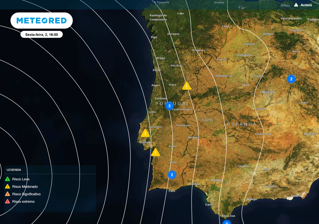 Mapa atmosférico: Avisos
