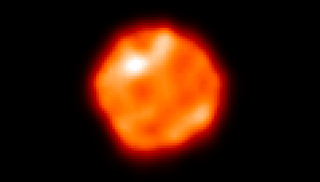 Die unregelmäßige Oberfläche des Roten Überriesen Betelgeuse hat sich als erstaunlich stabil erwiesen. Bild: Dent et al., 2026