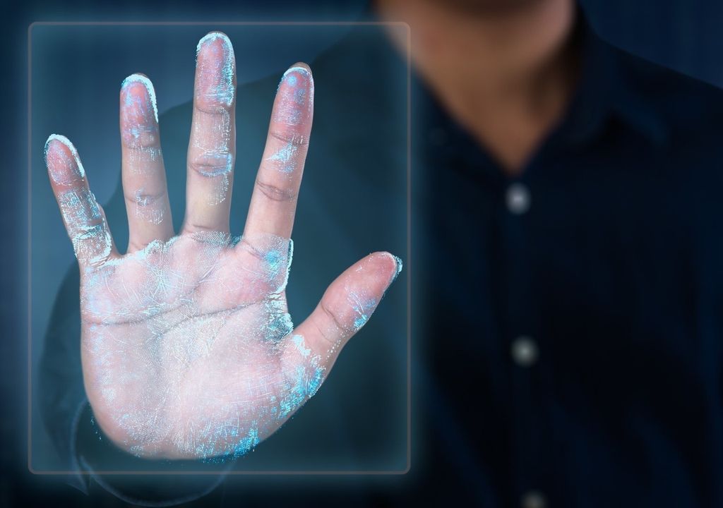 biométrica palma de la mano