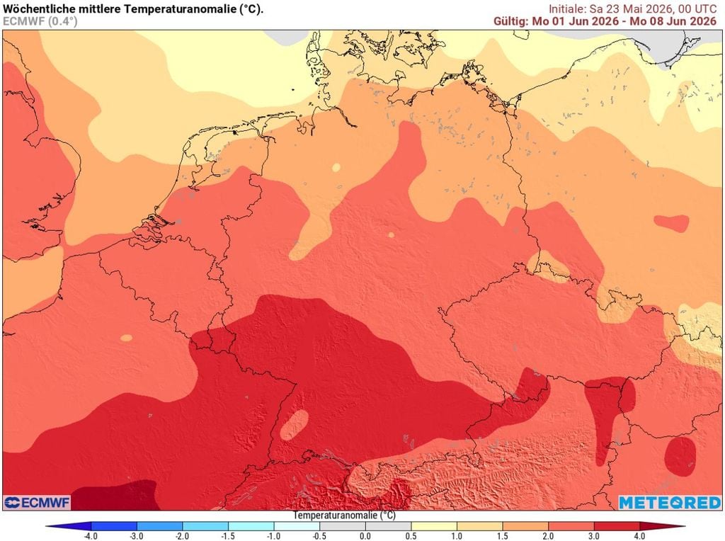 hitze, juni, ecmwf Die erste Juniwoche soll laut ECMWF deutlich wärmer als "normal" werden.