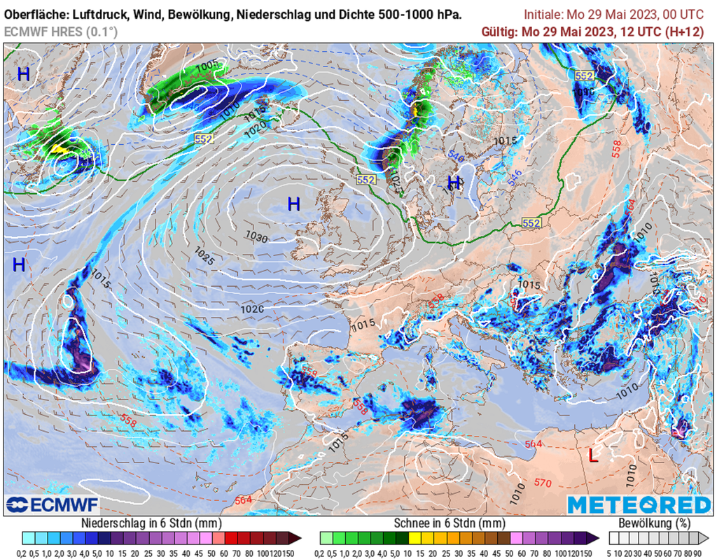 Bodendruck, Wind, Niederschclag