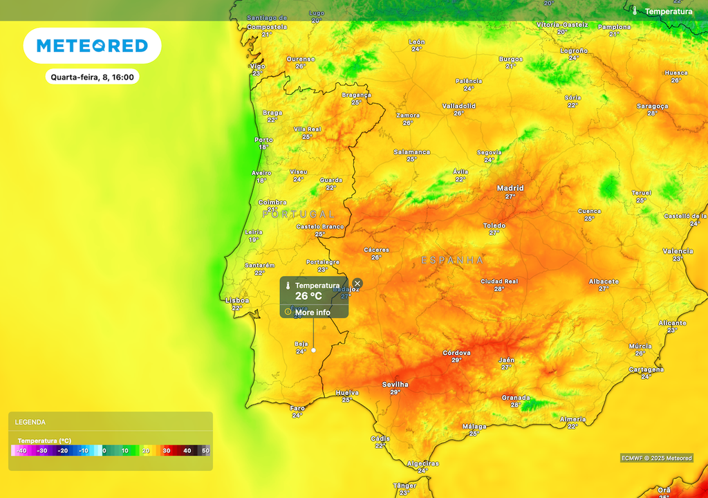 Temperaturas mantêm-se elevadas para a época do ano, apesar da diminuição nesta quarta-feira. Temperaturas mantêm-se elevadas para a época do ano, apesar da diminuição nesta quarta-feira.