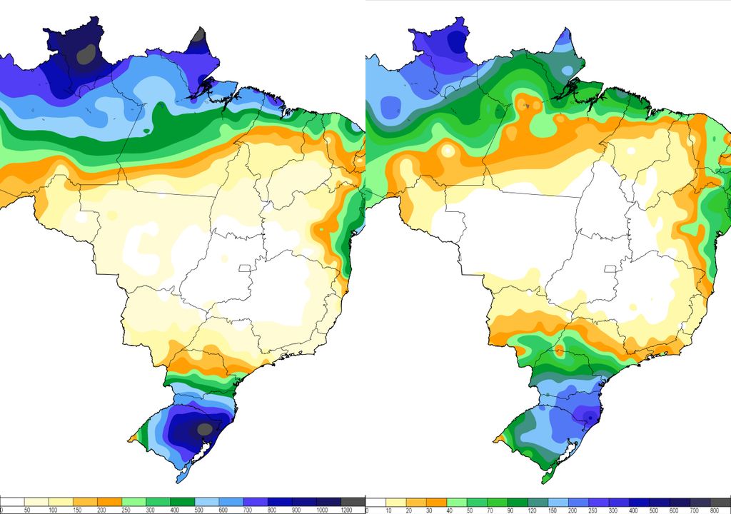 Mapas de precipitação registrada pelo INMET.