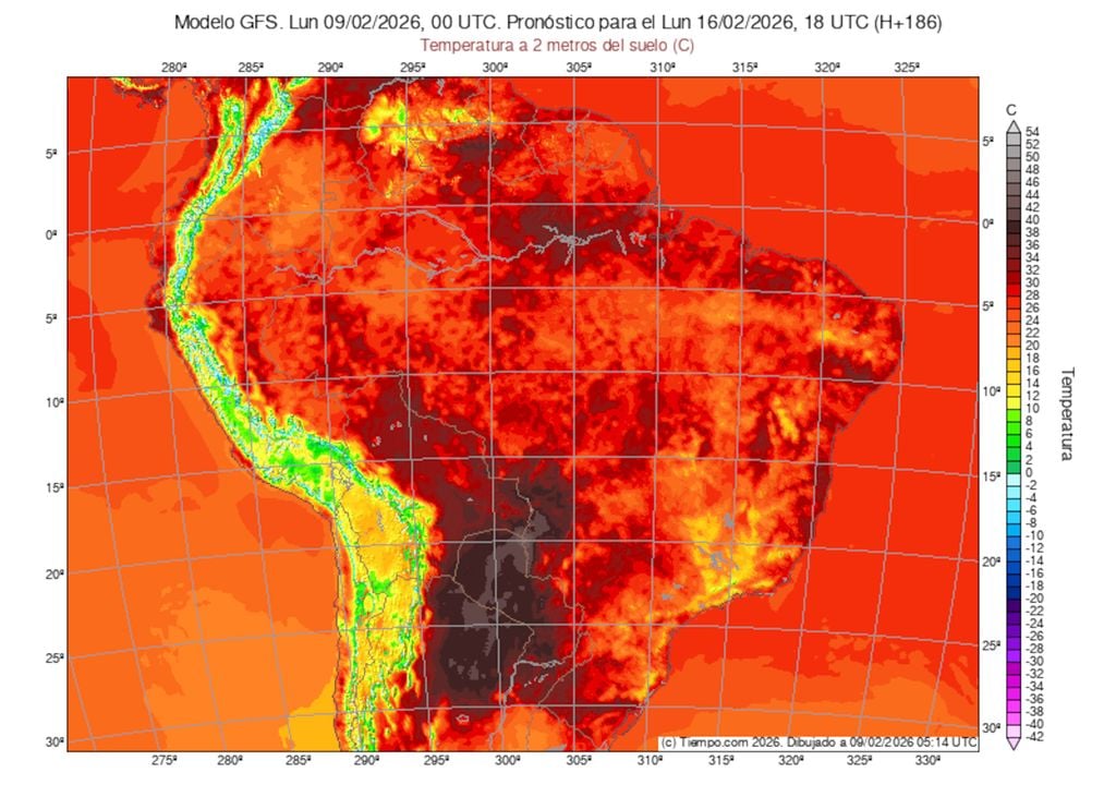 Previsão de temperaturas máximas na segunda-feira da semana que vem mostram que o calor predominará em todo o país, com termômetros atingindo valores superiores a 30°C.