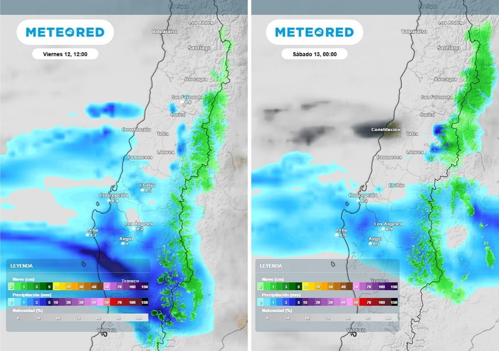 Las precipitaciones se mantendrán hasta el día sabado en la madrugada principalmente en la región del Biobío.