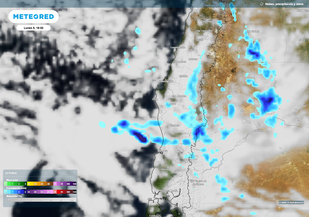 previsión de lluvias del modelo del ECMWF