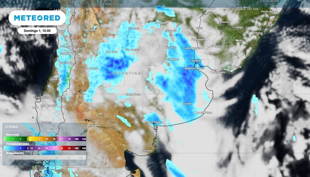 lluvia en el superclásico Nubosidad y precipitaciones (lluvias, chaparrones, y algunas tormentas), avanzando sobre el AMBA para la hora del inicio del Superclásico, según la simulación del modelo ECMWF
