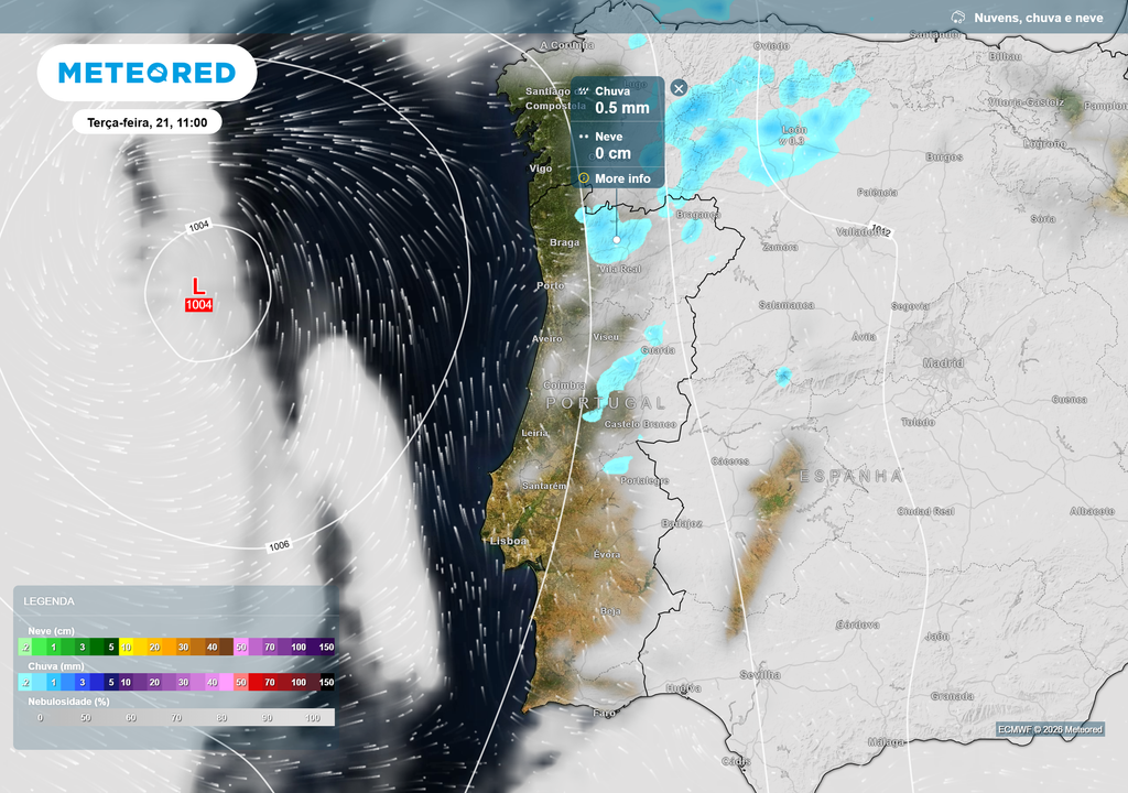 A semana de 20 a 27 de abril poderá ser mais instável, com períodos de chuva sobretudo no Norte e Centro, apesar de as temperaturas continuarem relativamente elevadas para a época.