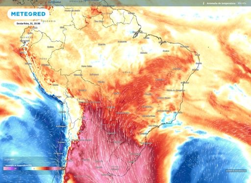 Bolha de ar quente no Centro-Sul faz temperaturas subirem at&eacute; 12&deg;C acima da m&eacute;dia