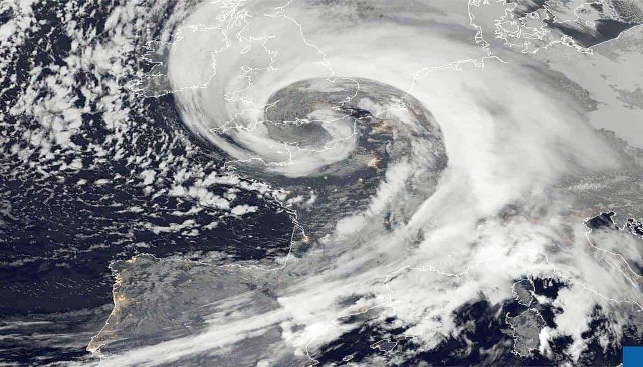 Imagen de archivo de una borrasca que sufrió un proceso de ciclogénesis explosiva vista por satélite. Eumetsat