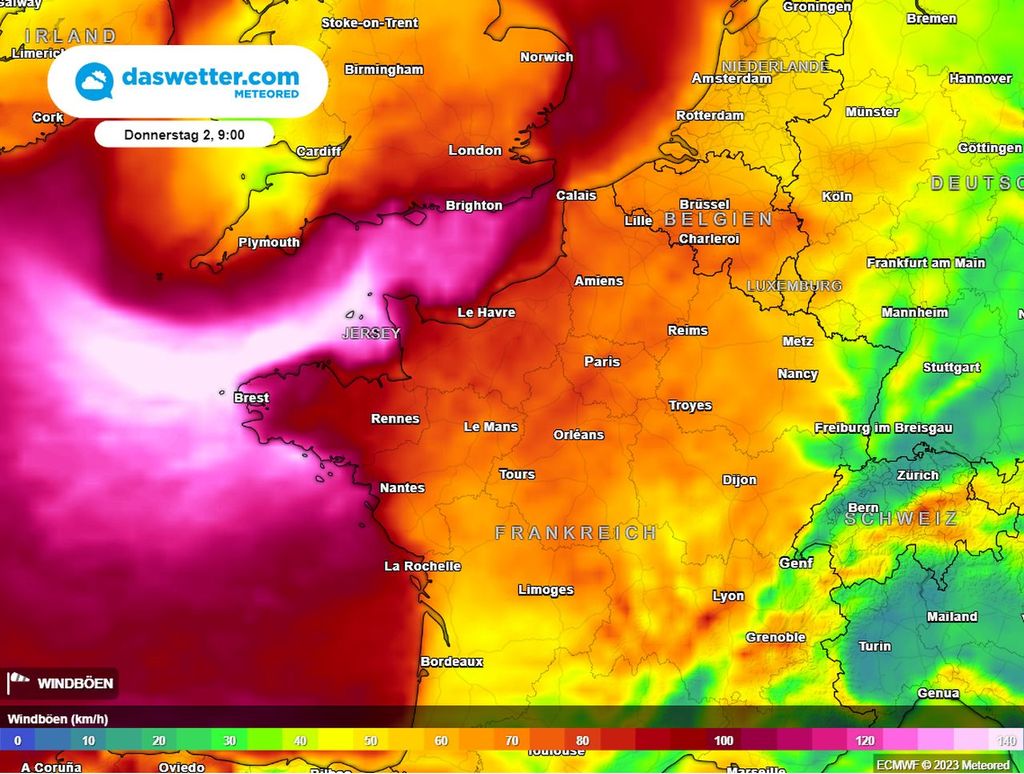 sturmböen, orkanböen, ecmwf