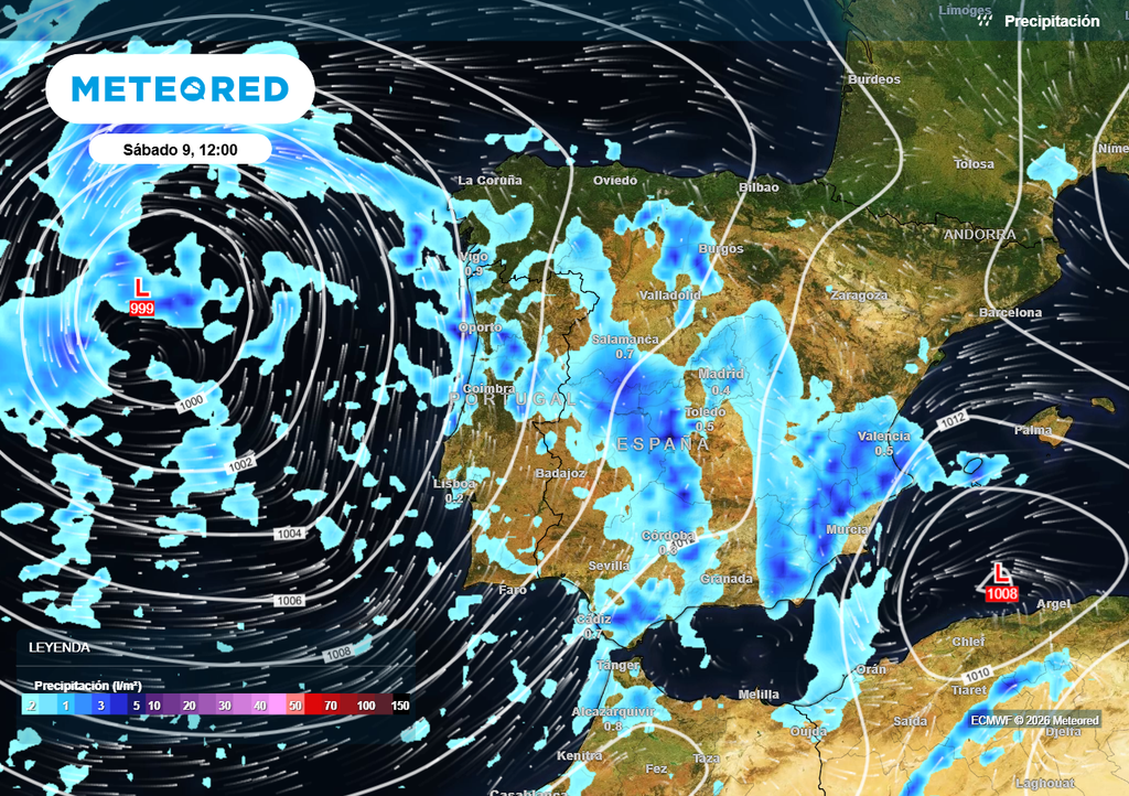 La borrasca fría que a partir de mañana jueves se situará al oeste de la Península dará lugar a un episodio destacado de lluvias y tormentas en buena parte de España.