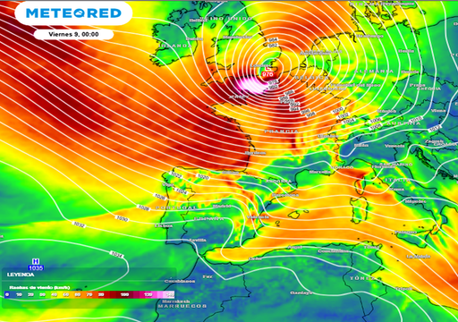 En los pr&oacute;ximos d&iacute;as se formar&aacute; la profunda borrasca Goretti de alto impacto y experimentar&aacute; una ciclog&eacute;nesis explosiva