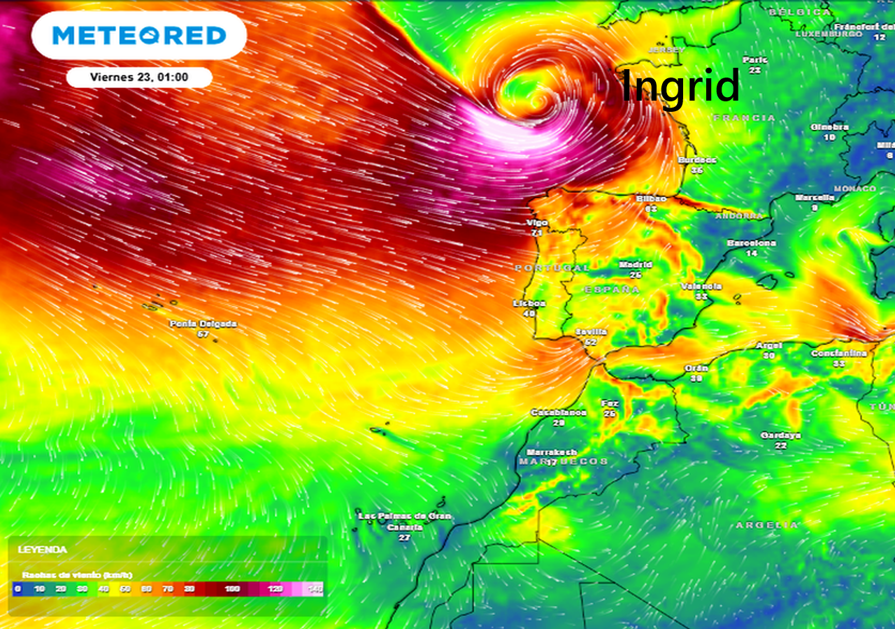 La borrasca invernal de alto impacto Ingrid en ciclogénesis explosiva ...