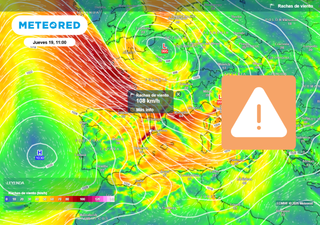 Borrasca Pedro: entre hoy y ma&ntilde;ana hasta once comunidades tendr&aacute;n rachas de m&aacute;s de 90 km/h
