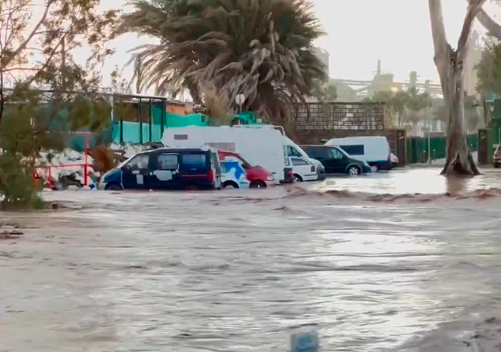Therese Canarias Barrancos como el de Arguineguín (Gran Canaria) han experimentado importantes repuntes de caudal. Autoría: Cristian Cabrera Ruiz (@MeteoSW).