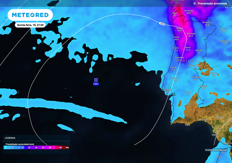 Braga ser&aacute; uma das cidades com mais chuva: at&eacute; 45 mm at&eacute; 19 de fevereiro