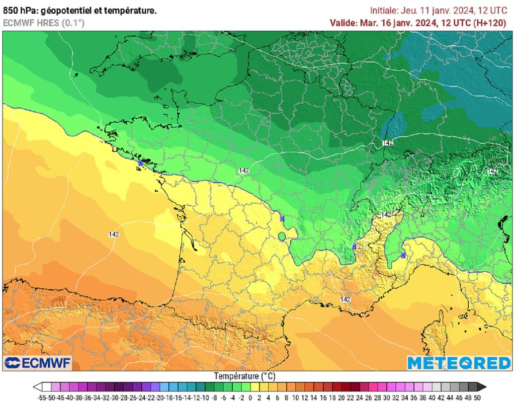 Entre lundi et mardi, l'air froid résistera dans le nord du pays tandis que la douceur s'installera par le sud du territoire...