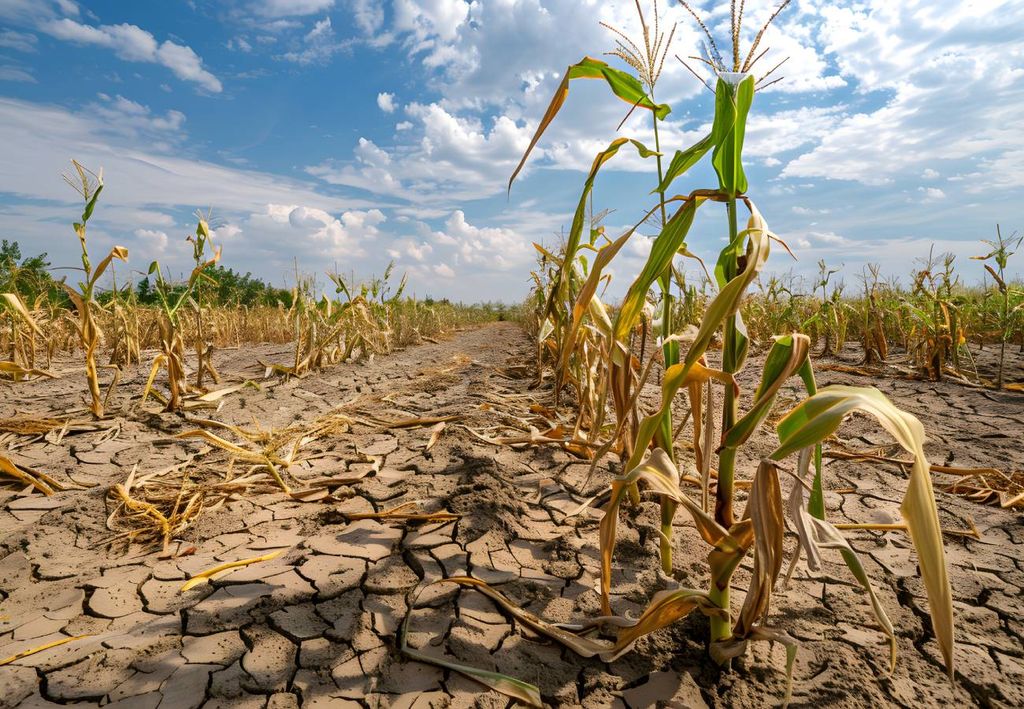 plantação de milho seca