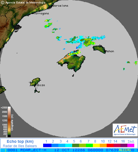 Imagen de echotops, km, de las 8 de la mañana. Fuente: AEMET