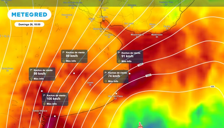 Brutal cambio de tiempo trae r&aacute;fagas de hasta 100 km/h con lluvias ma&ntilde;ana domingo: luego llegar&aacute; el fr&iacute;o con heladas