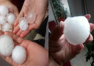 Intensa lluvia y granizo en Argentina