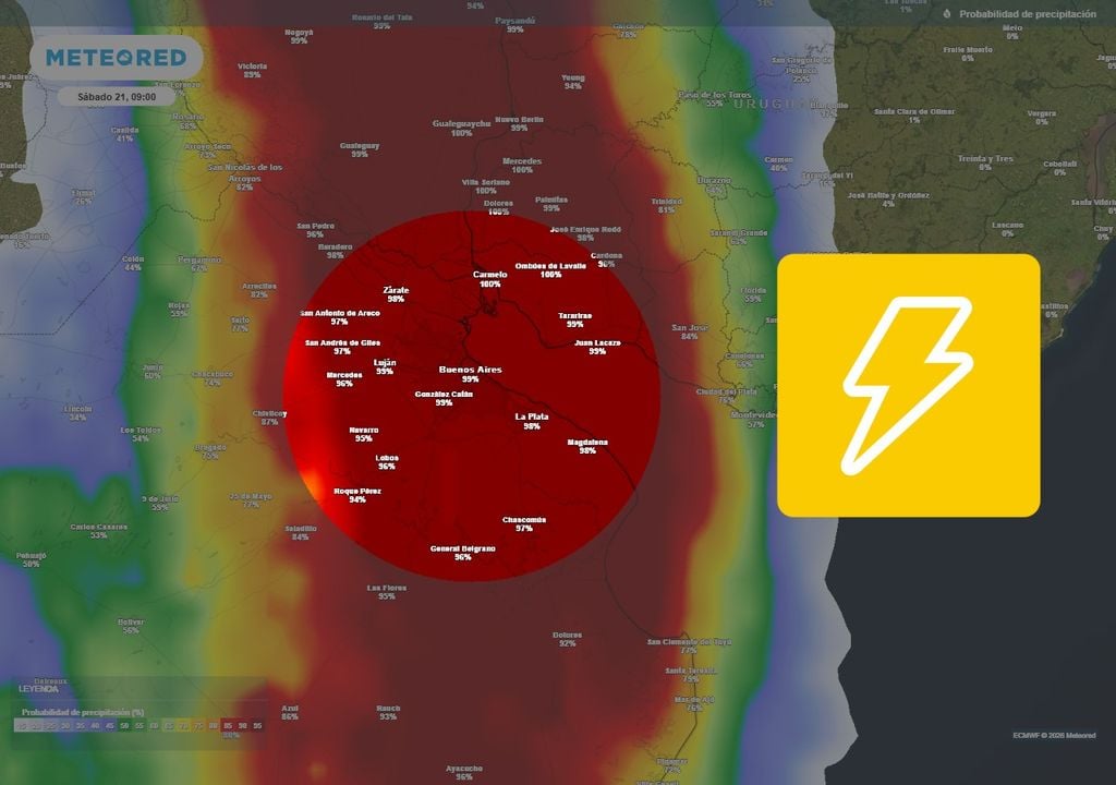 Tiempo Buenos Aires AMBA fin de semana largo lluvias tormentas alerta SMN Sábado AM con alta probabilidad de lluvias y tormentas en el AMBA y alrededores.