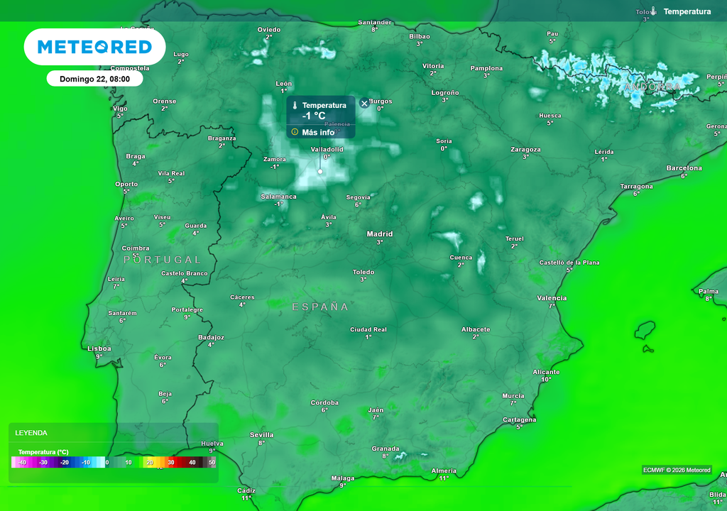 El patrón se repetirá mañana, se esperan mínimas frías de nuevo.