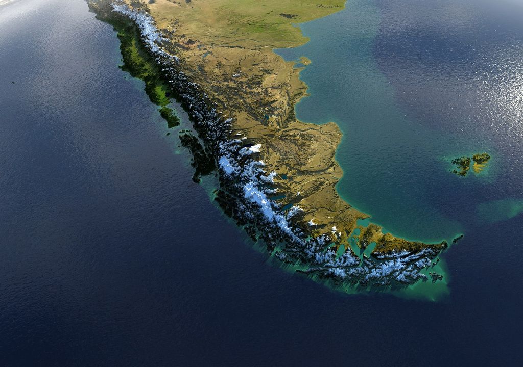 Vista satelital de Chile