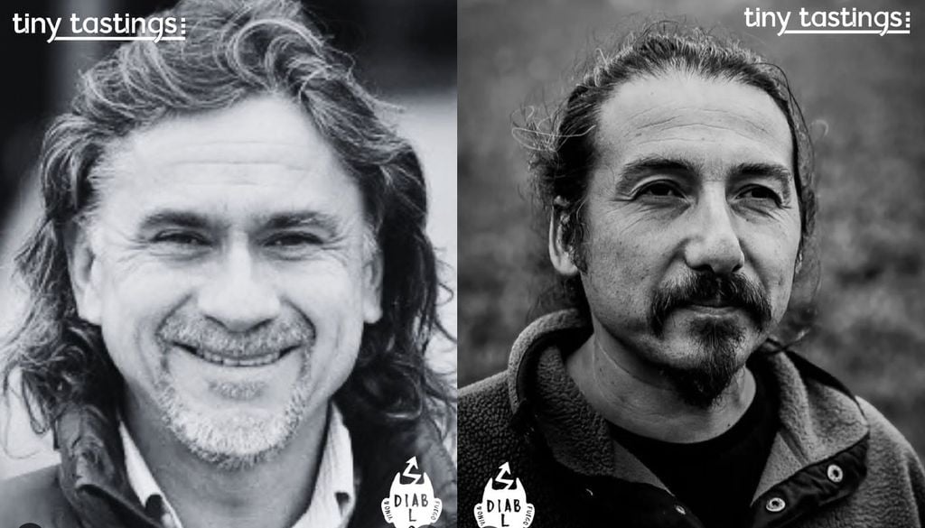 enólogos Álvaro Espinoza & Robert Henríquez, respectivamente, ambos referentes de los vinos orgánicos y naturales del país. Imagen: @tinytastingscl