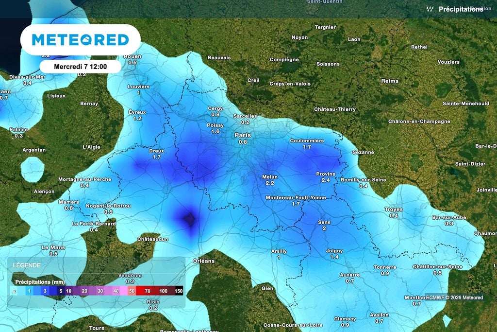 Retour de la pluie dès mercredi matin sur la région parisienne ! Retour de la pluie dès mercredi matin sur la région parisienne !