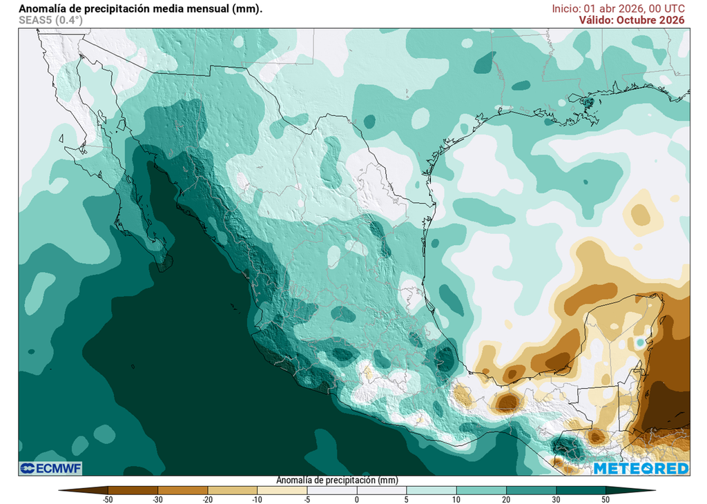 Con la llegada de El Niño, las lluvias pueden aumentar al final del verano, en otoño e invierno. Gran parte del país tendría lluvias abundantes y frío, excepto el sureste.
