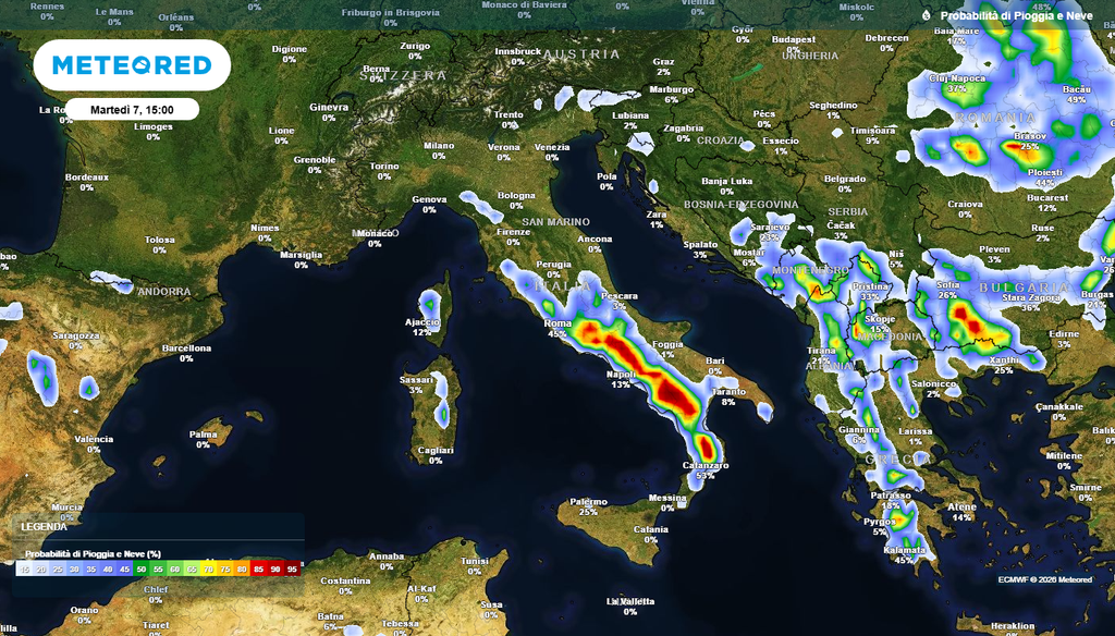 Temporali di calore nel pomeriggio su queste aree