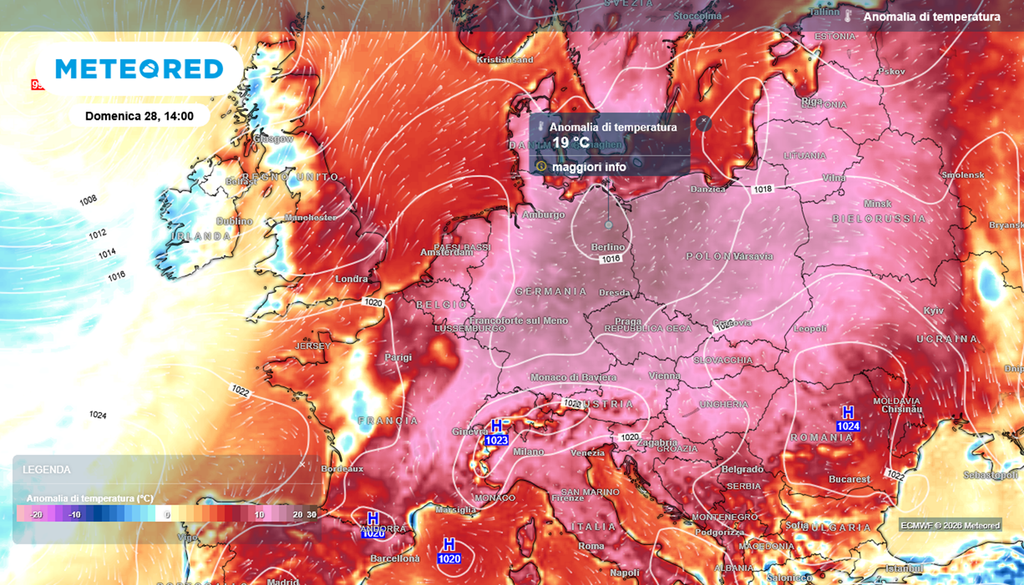 meteo estremo germania Occhio a questa mappa dell'anomalia termica prevista domenica 28 maggio in Germania: si prevedono anomalie termiche più che eccezionali, con +20 gradi rispetto alle medie del periodo.