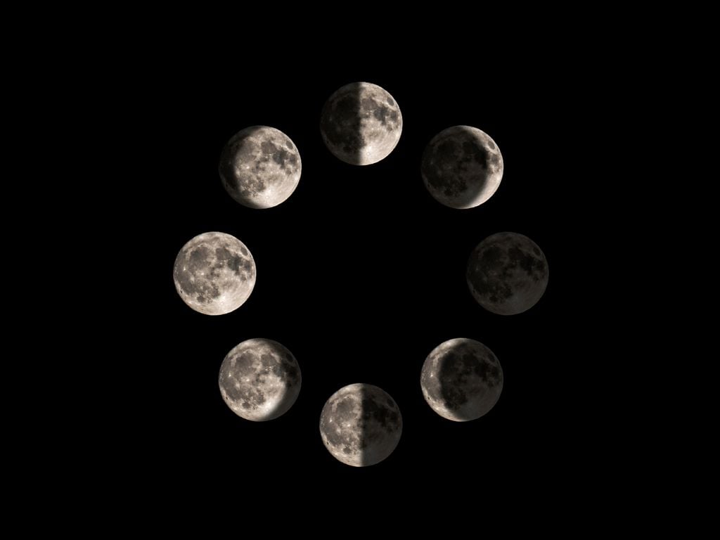 Las distintas fases de la Luna, también conocidas como lunaciones, se repiten cada 29 días y medio.
