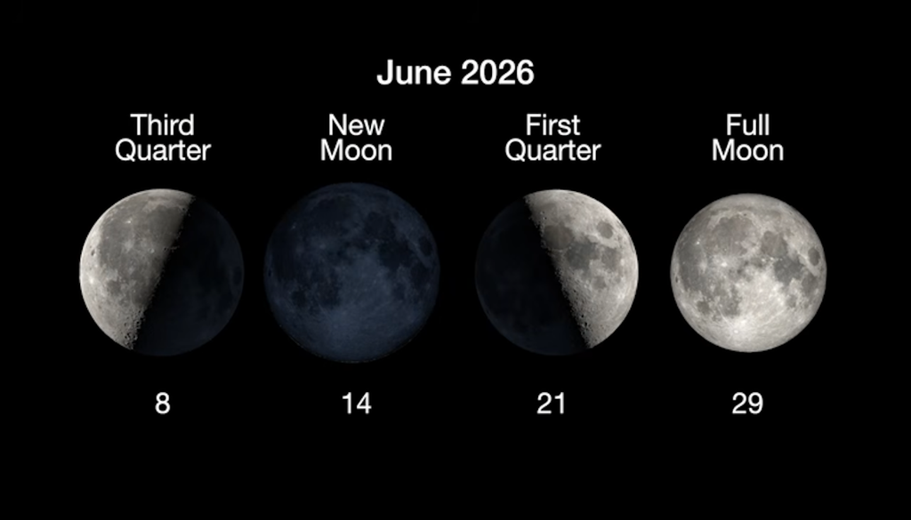 Fases de la Luna durante el mes de junio, cierra el mes con la Luna de fresa.