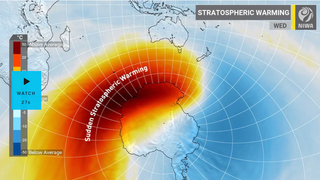 Calentamiento estratosférico repentino antártico y hemisferio norte