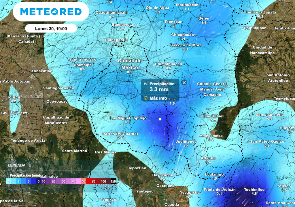 Entre el lunes y el martes la presencia de lluvia ayudará a limpiar el aire contaminado de la Ciudad de México.