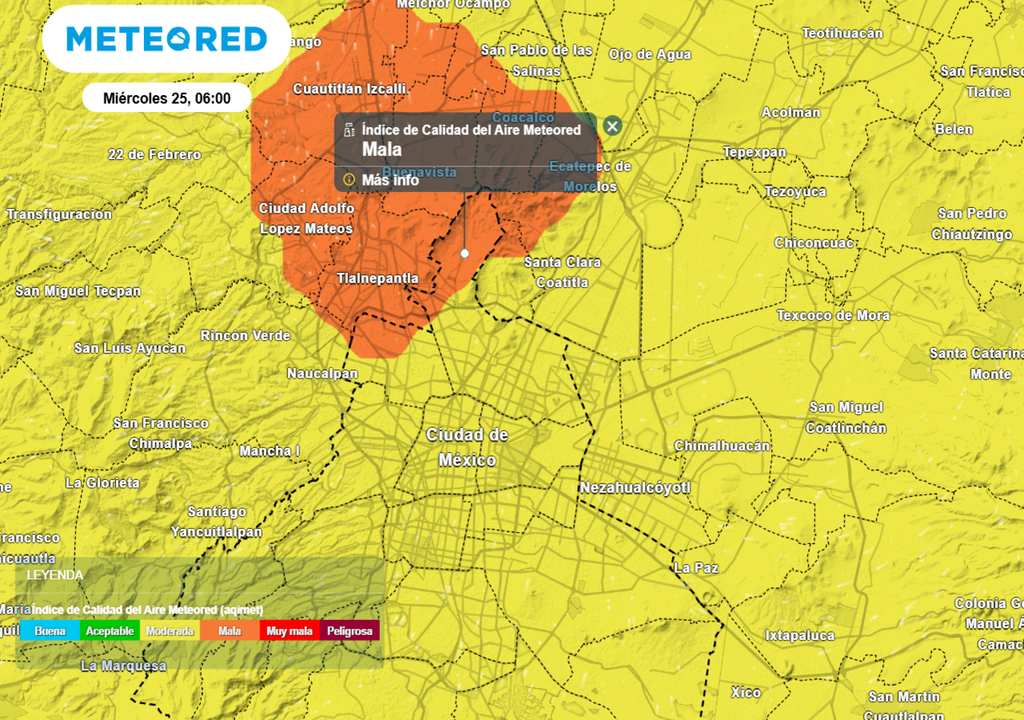 En la semana, entre la noche y la madrugada, la calidad del aire será de moderada a mala.