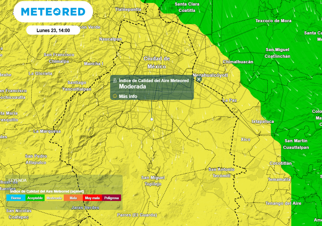 En el horario de la tarde la calidad del aire en la capital será de moderada a aceptable.