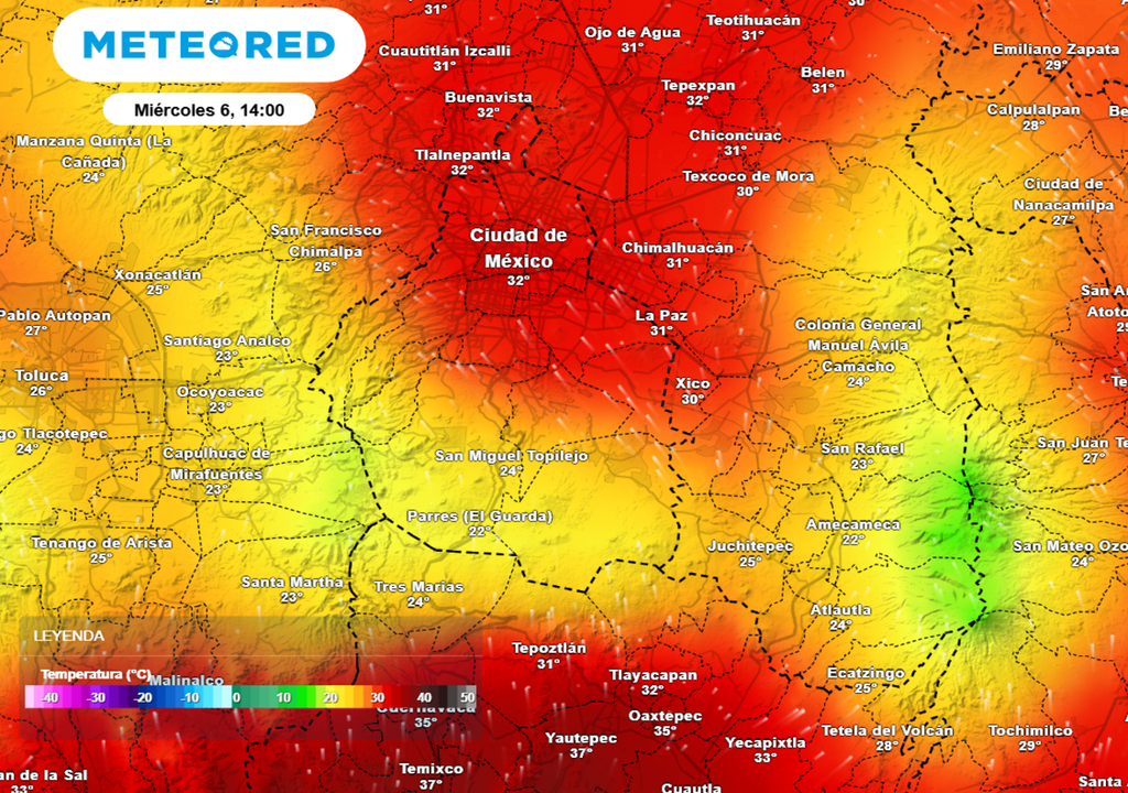 Habrá altas temperaturas entre la tarde del martes y el jueves, habrá valores superiores a 30 °C.