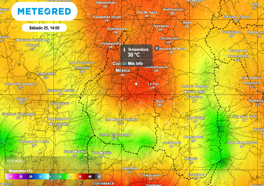 En la semana la temperatura máxima será superior a 26 °C, durante el fin de semana será superior a 30 °C.