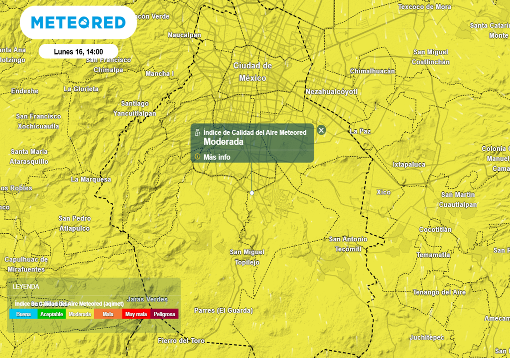 aire En gran parte de la semana, en el horario de la mañana, dominará la calidad del aire moderada en la capital.