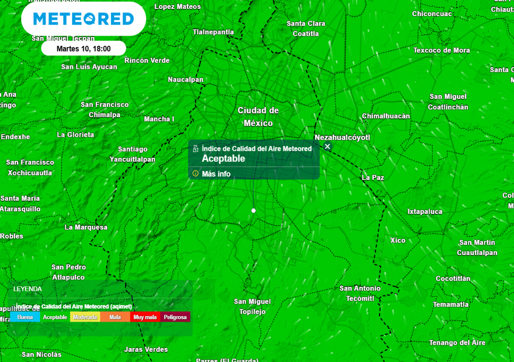 Habrá calidad del aire aceptable durante las mañanas en gran parte de la Ciudad de México.