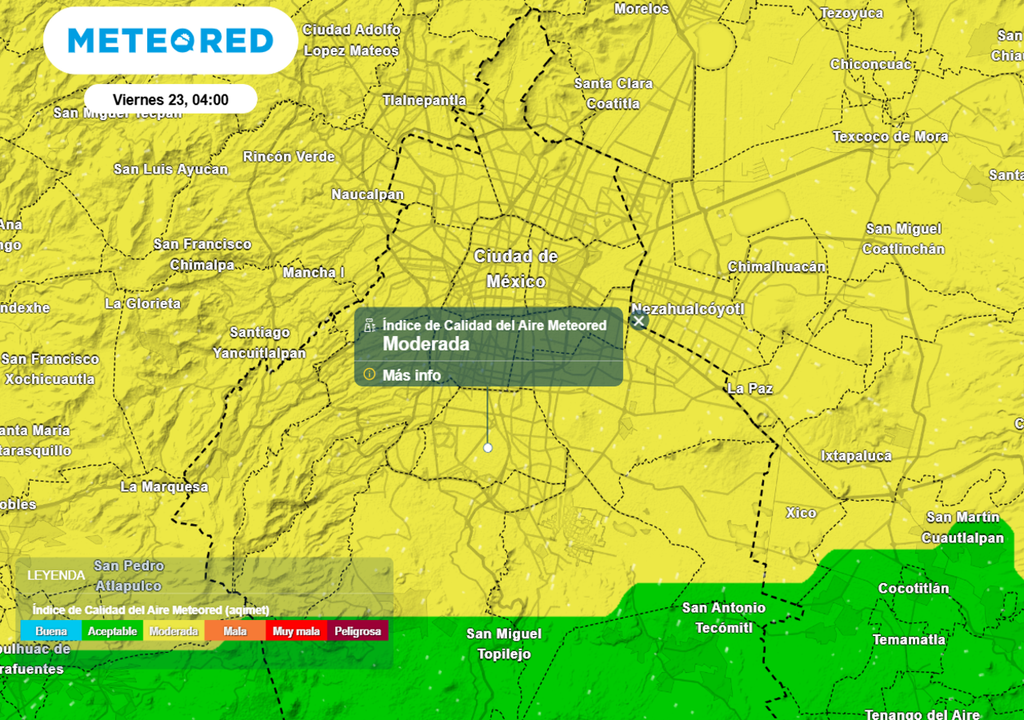 En los próximos días la calidad del aire en las mañanas será de moderada a aceptable; entre el mediodía y la tarde se mantendrá moderada.