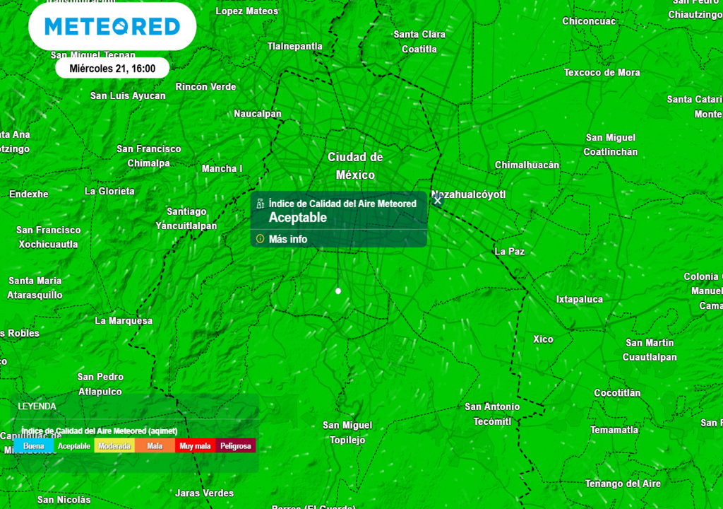 La tarde del miércoles será el horario con mejor calidad del aire en la capital, la lluvia y el viento fuerte ayudarán a eliminar gran parte de la contaminación.